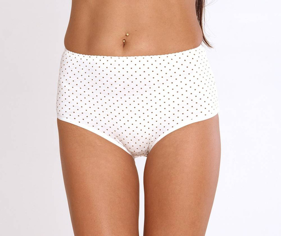 018 Sara De lafense chiloți cu talie înaltă - puncte ecru