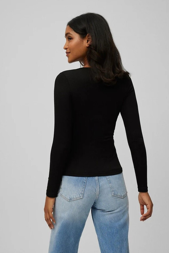 Tricou termic negru pentru femei Ysabel Mora 70017 - moale, respirabil, hipoalergenic, mânecă lungă