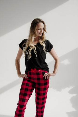 pantaloni de pijama 360 Checkered Forex - roșu