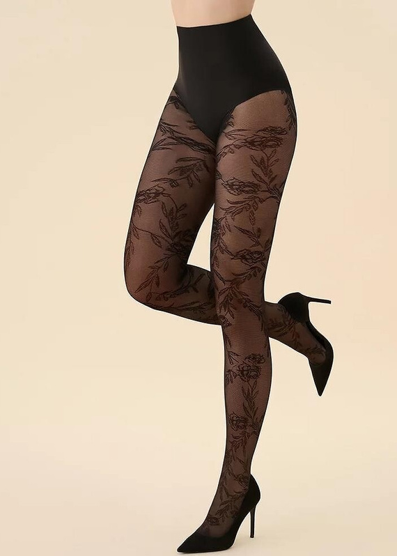 Colanti florali 20 den Gabriella - nero