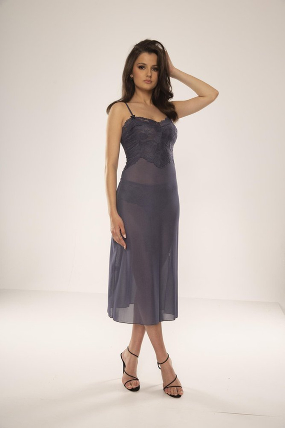 469 Alison Forex cămașă de noapte fără bretele - gri