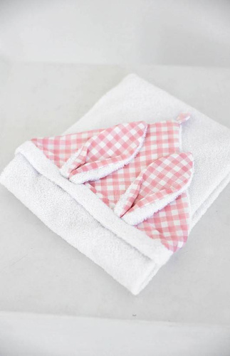 Prosop de baie pentru copii Thamar Sensis - alb/roz