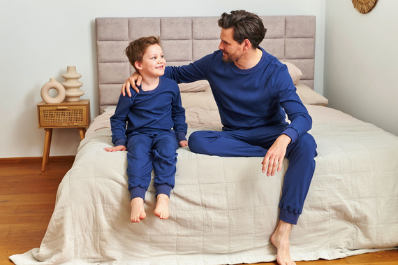 7351 Pijamale pentru copii din bumbac Doctor Nap - confort clasic - bleumarin