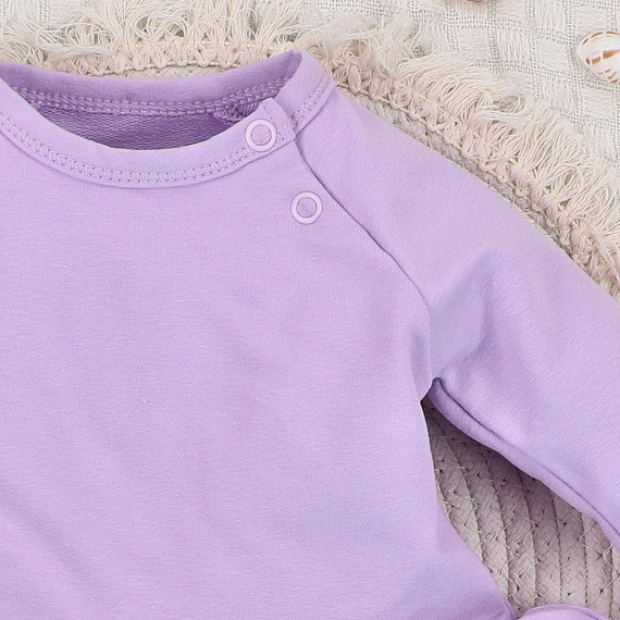 ABN-5487 Rochie pentru bebeluși Underwater World Nini - bumbac organic, violet, mâneci lungi