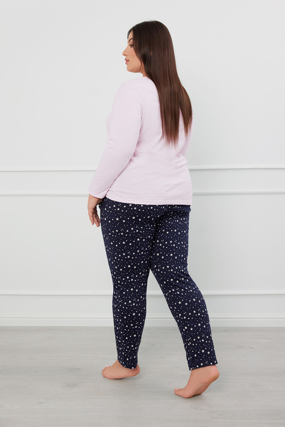 Arugia Pijama de damă cu mânecă lungă, pantaloni lungi Italian Fashion - roz/print 