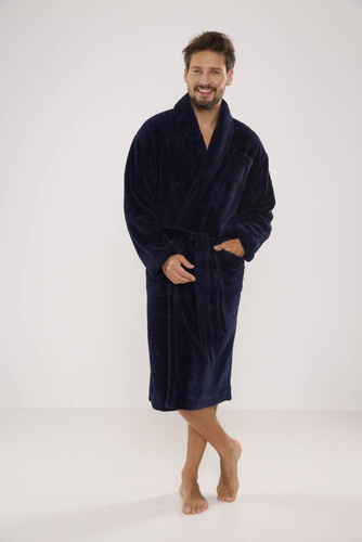 811 De Lafense halat de pluș pentru bărbați - albastru marin