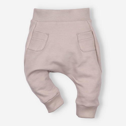 ABN-4517/BEZ Pantaloni de trening cu buzunar din bumbac organic Nini bej