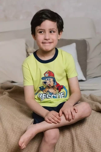 Remek Pijama cu mânecă scurtă pentru băieți, pantaloni Italian Fashion - verde