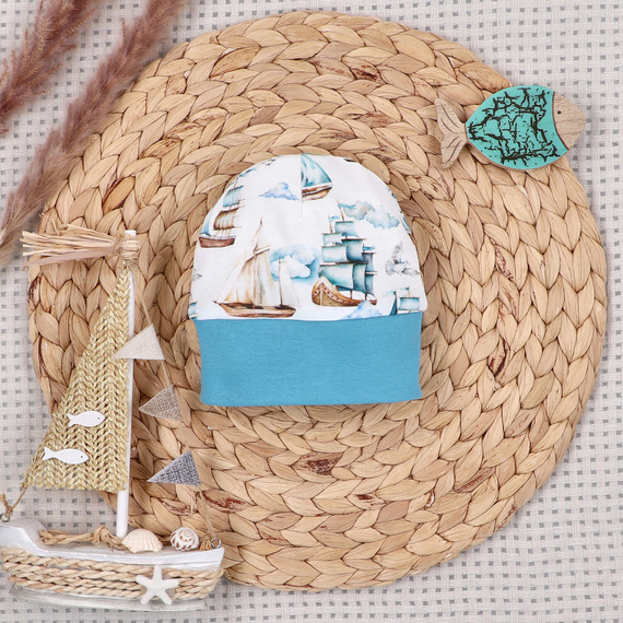 NINI ABK-0051/ZAG Ship set pentru bebeluși, 4 piese, din bumbac organic 100%