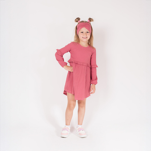 216167 Rochie Lala – Nicol pentru fetițe, bumbac, mâneci lungi