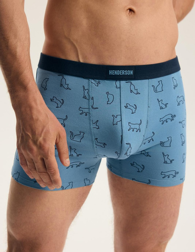 Boxeri bărbați Henderson 45481 Fur 2-pack din bumbac cu talie lată și logo