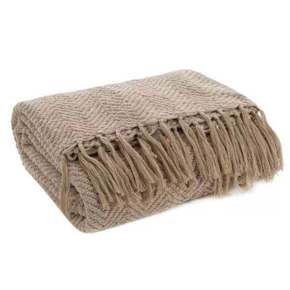 Milo Patura cuvertura de pat cu franjuri Eurodraperii bej