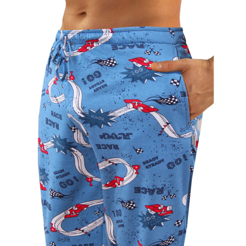 2660/10 Pijamale și pantaloni bărbați cu mâneci lungi Sesto Senso - bleumarin