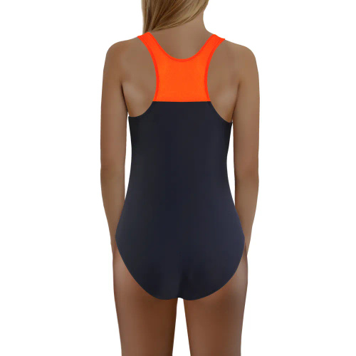 Costum de baie fete Sesto Senso grafit-portocaliu