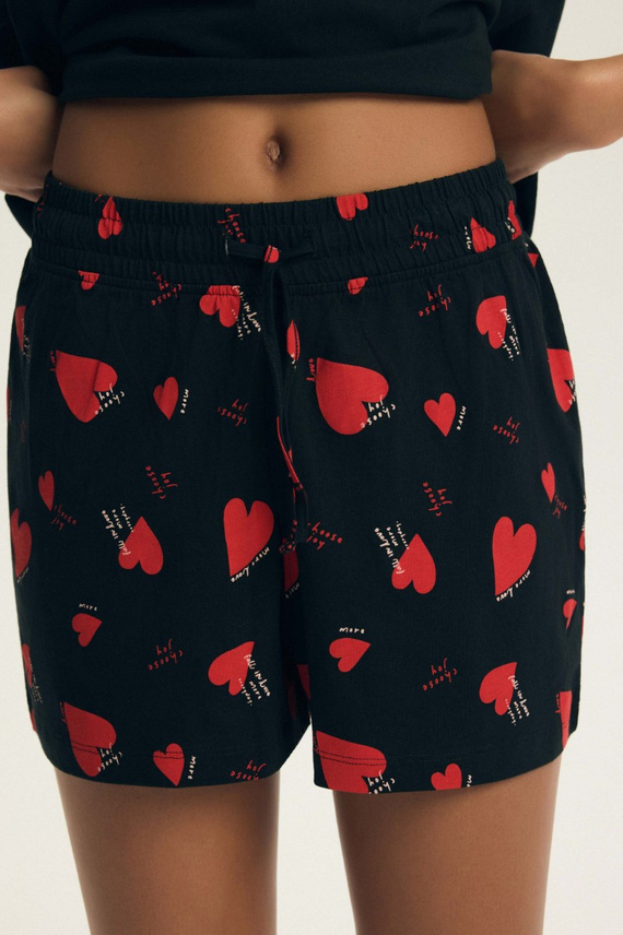 Pijama damă Elain 44497 Henderson – 100% bumbac, șorturi, inimioare