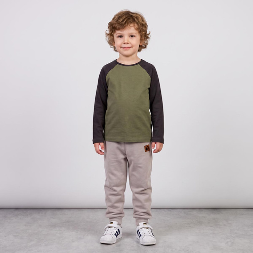 228140 Nicol FARMA Bluză băieți raglan verde melanj bumbac