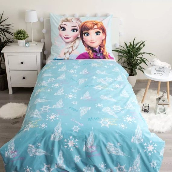 Frozen Frozen Lenjerie de pat bumbac pentru copii Jerry Fabrics albastru