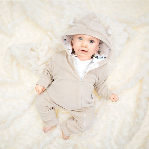 141293 Clovn din catifea cu captuseala Nicol - bej