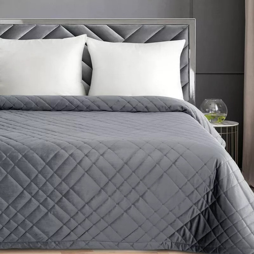 Ria 6 Cuvertură de pat decorativă din velur. Perdele euro din oțel