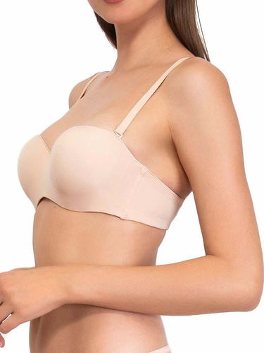 1580 Fantastic sutien push-up – bandeau, microfibra Sielei bej