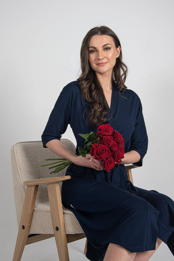 942 Visa Halat lung De Lafense - albastru marin