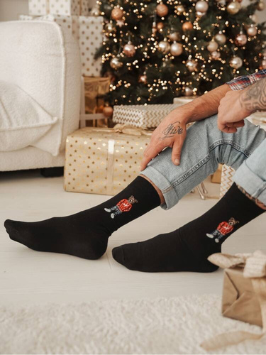 0125.099 Ursuleț în pulover Sosete bărbați Milena - negru