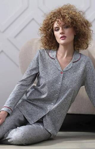 Pijamale cu fermoar pentru damă 410 Cana - grafit