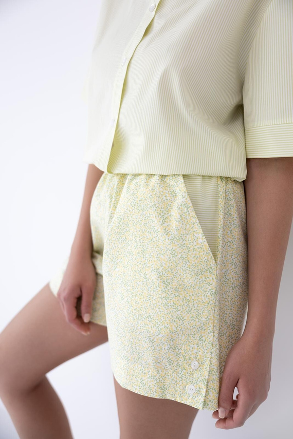 Pijama damă Sensis Ophelia lime – set de vară, 100% bumbac