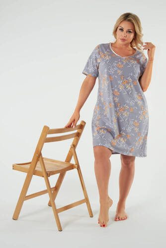 Cămașă de noapte Kasos, cu mânecă scurtă Modă italiană - print