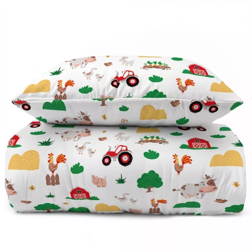 5439 A Wesoła Farma Mała Lenjerie de pat bumbac pentru copii Detexpol alb
