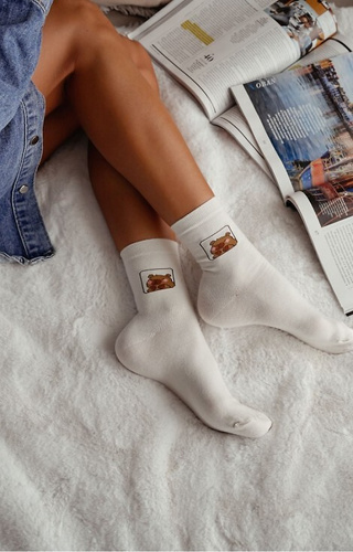 0200-186 Capybara Ciorapi dama Milena ecru – bumbac, cu model