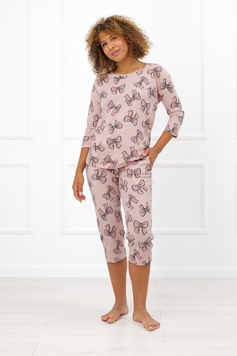 Italian Fashion Silano pijama damă din bumbac mânecă și pantaloni 3/4