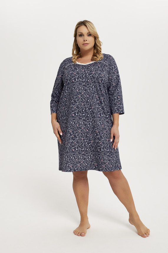 Sajna Cămașă de noapte cu mânecă 3/4 Modă italiană - print