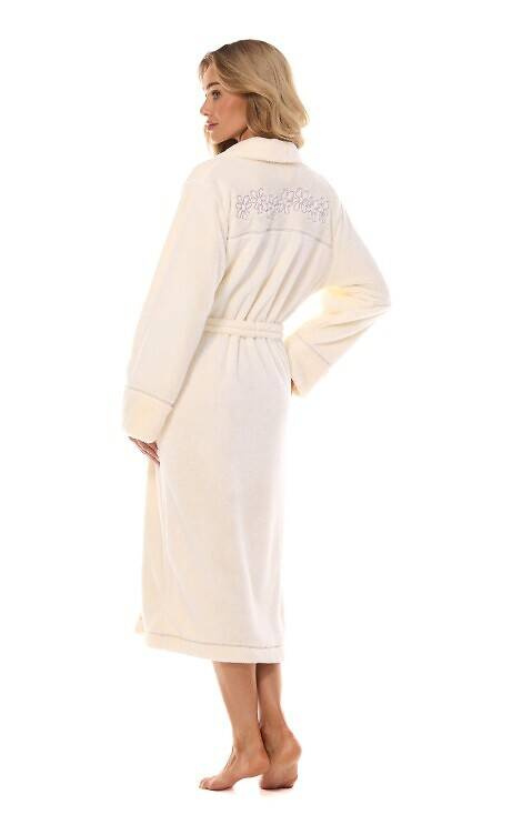 2410 LV Halat de baie lung pentru femei L&L - ecru