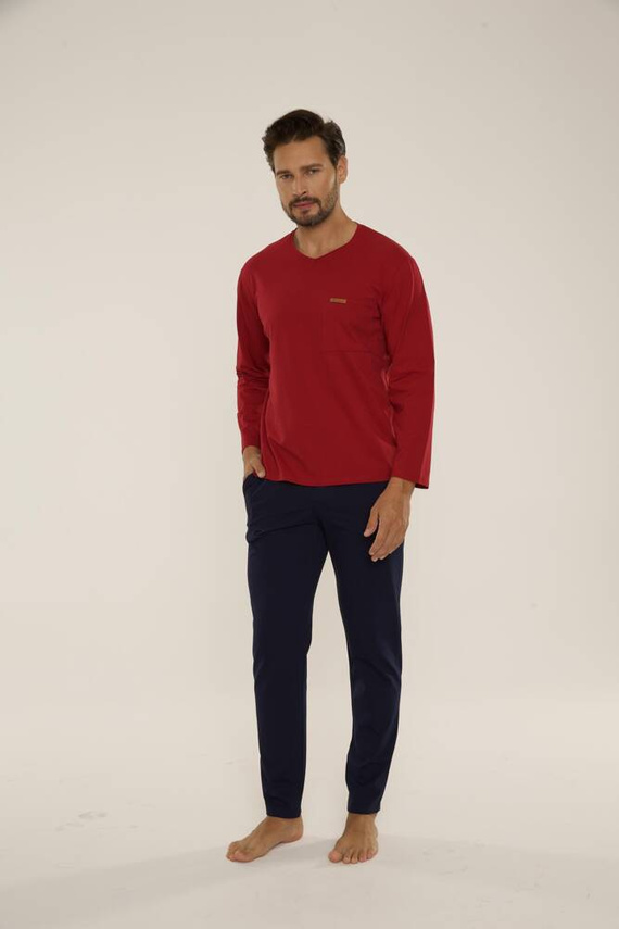 683 Kevin Forex Pijama pentru bărbați - maro - albastru marin