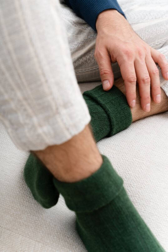 Art.044 Sosete din lana de alpaca pentru barbati Steven -11 verde