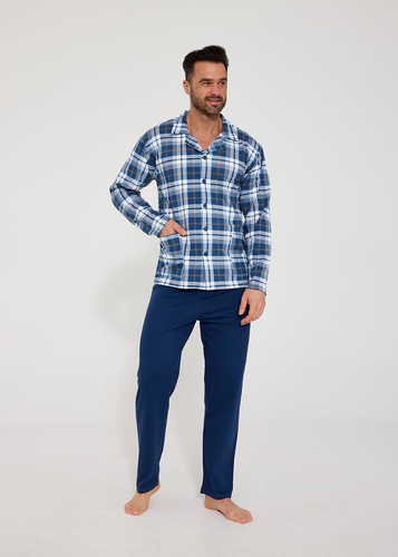 Pijama bărbați Cornette 114/83 deschisă bumbac mânecă lungă confort