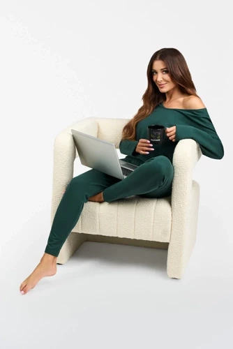 Karina Ladies set cu mânecă lungă, pantaloni Italian Fashion - verde