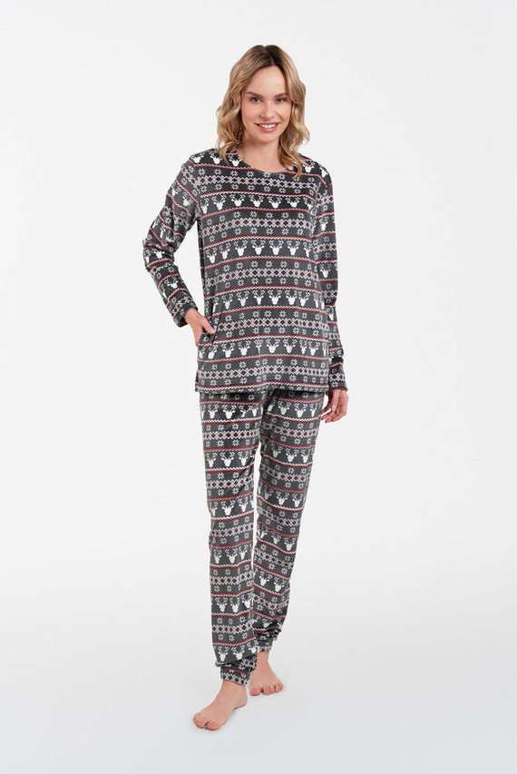 Set lână pentru femei Iceland Fleece Italian Fashion - imprimeu grafit