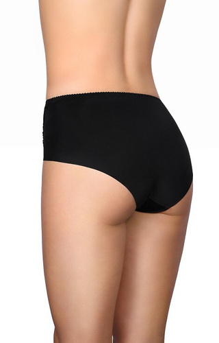 58 Slip negru Modo – microfibră, dantelă în față, tăiat cu laser