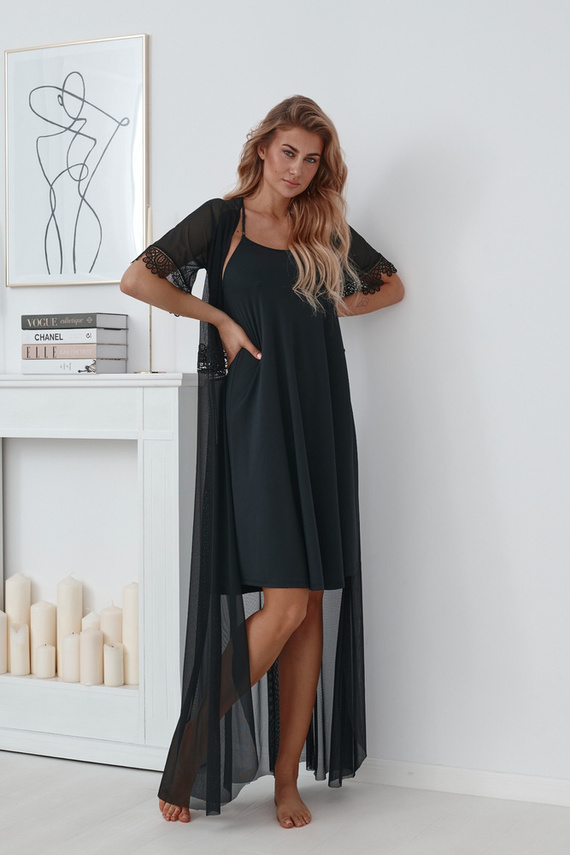 509 Lupoline halat neglijeu pentru femei - negru