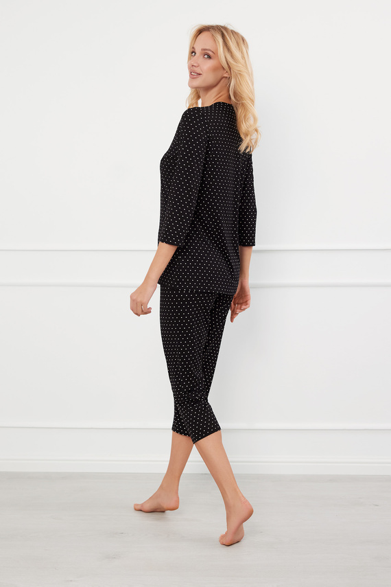 Pijama 3/4 pentru femei Puntini Italian Fashion - negru 