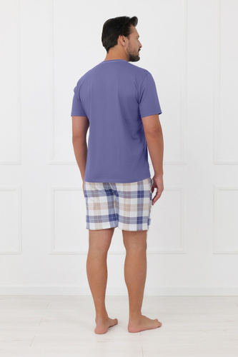 Pijama bărbat Juno Italian Fashion 100% bumbac mânecă scurtă șort