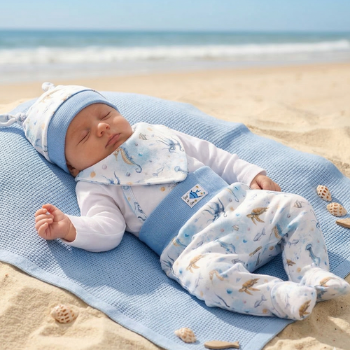 Set bebeluși SEA OF JOY NINI bumbac organic OEKO-TEX moale sigur piele