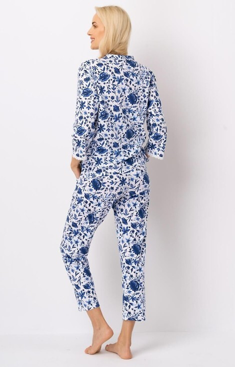 Pijamale dama LNS 521 Key - alb-bleumarin