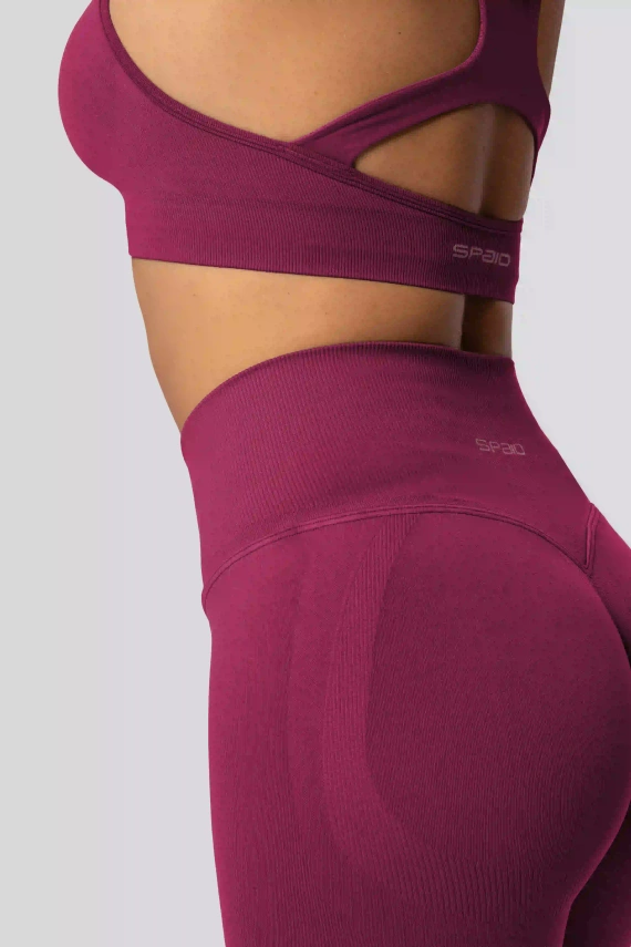 Colanți push-up Spaio PRO talie înaltă modelatori opaci red wine