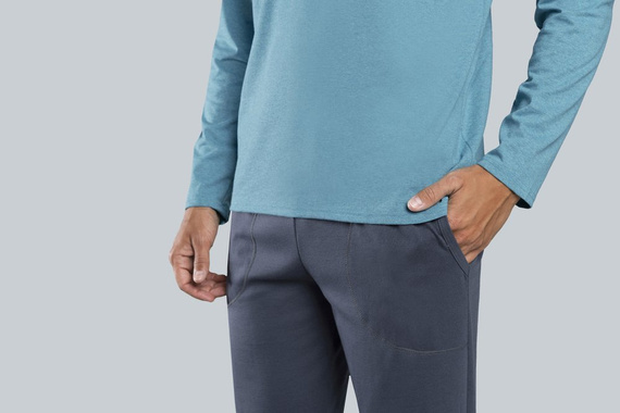 Lion Pijama cu mânecă lungă pentru bărbați, pantaloni Italian Fashion - roșu/grafit