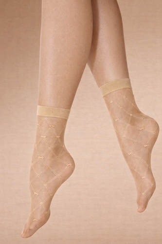 Șosete damă Knittex Hold 20 den – șosete cu model geometric naturel