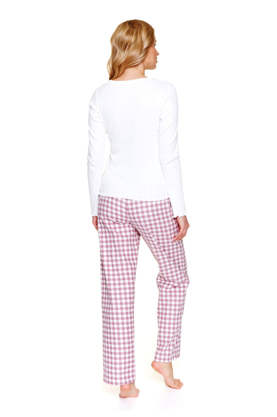 Doctor Nap 7302 – Pijamale de damă cu mâneci lungi și pantaloni în carouri