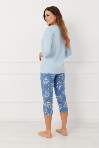 Pijama damă ERULA Italian Fashion bumbac jersey mânecă 3/4 plus size